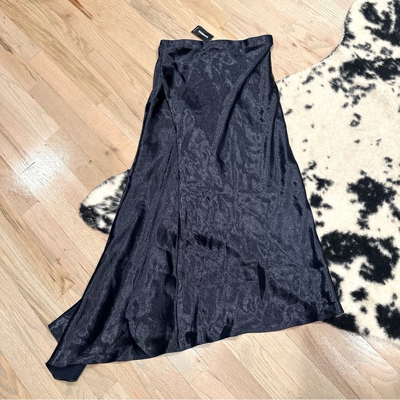 Express Dresses & Skirts - Express Satin Assymetrical Skirt - Deep Navy Blue - Size XS - NWT